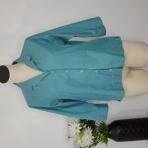 Eddie Bauer Green Button Down Shirt SZ LP